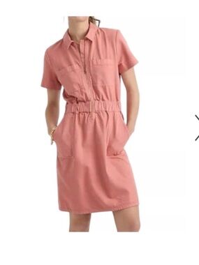 J. Crew Rose-Pink Utility Midi Dress Size 4